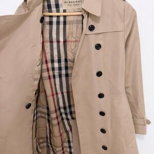 Burberry Beige Trench Coat with Check Lining